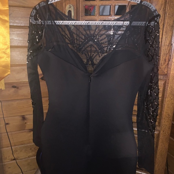 Black Sequin Long Sleeve Dress - Picture 2 of 2